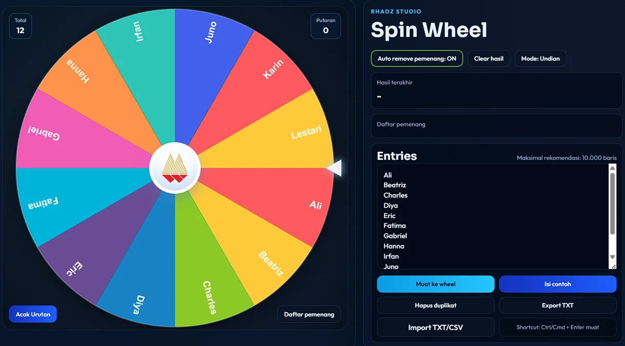 Spin Wheel Preview